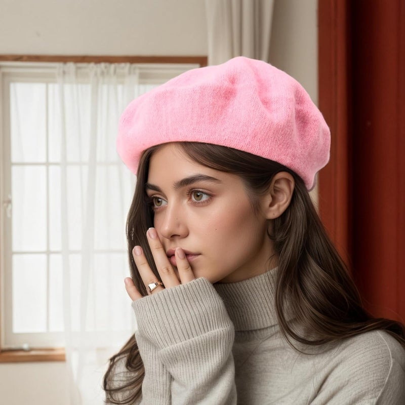 AURORAAEGIS French Beret Hats for Women - Classic Wool Beret Hats Soft Knit Winter Cloche for Daily Outfits - Image 3